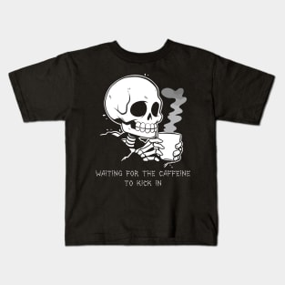 Funny Skeleton Goth Men Women Funny Halloween Coffee Kids T-Shirt
